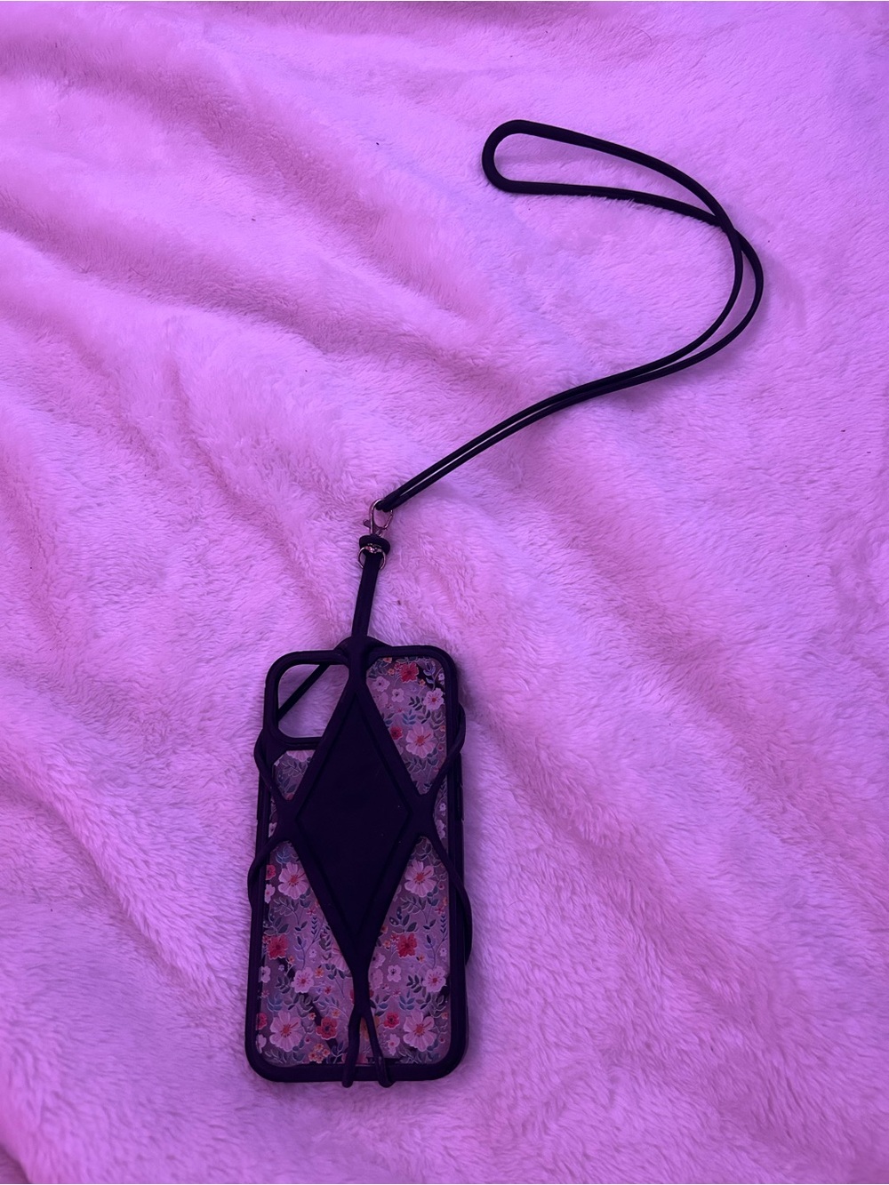 Phone Lanyard  with Black Strap